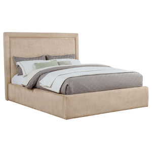English Elm Brandon Tall Panel Upholstered Eastern King Platform Bed Warm Fabric Low Profile B062S02162