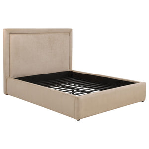 English Elm Brandon Tall Panel Upholstered Eastern King Platform Bed Warm Fabric Low Profile B062S02162