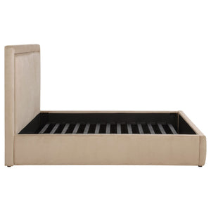 English Elm Brandon Tall Panel Upholstered Eastern King Platform Bed Warm Fabric Low Profile B062S02162