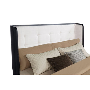 English Elm Bangor Queen Wingback Bed Cream Upholstered Tufted Headboard Contemporary Bedroom B062S02165