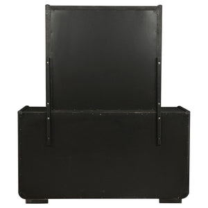 English Elm Bangor Eight Drawer Dresser with Mirror Burnished Black Soft Close Contemporary Bedroom B062S02167