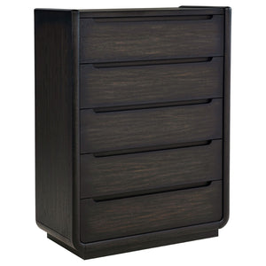 English Elm Bangor Eastern King Bedroom Set Wingback Tufted Headboard Burnished Black Finish B062S02171