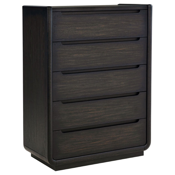 English Elm Bangor Eastern King Bedroom Set Wingback Tufted Headboard Burnished Black Finish B062S02171