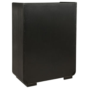 English Elm Bangor Eastern King Bedroom Set Wingback Tufted Headboard Burnished Black Finish B062S02171