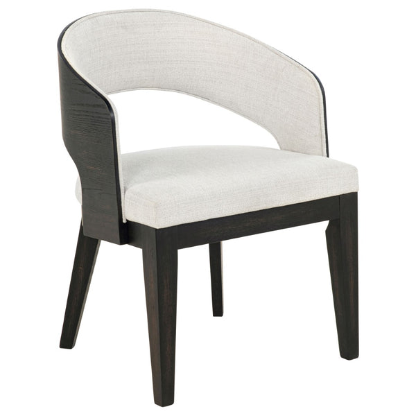 English Elm Bangor Expandable Rectangular Dining Set with Barrel Back Armchairs in Cream B062S02176