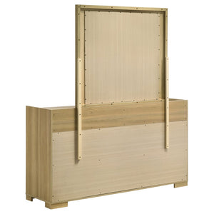 English Elm Lincoln Six Drawer Dresser with Mirror Two Tone Retro Bedroom Storage Set B062S02201