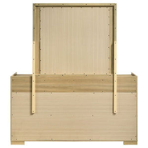 English Elm Lincoln Six Drawer Dresser with Mirror Two Tone Retro Bedroom Storage Set B062S02201