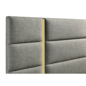 English Elm Lauryn Queen Bedroom Set High Gloss White with Gold Accents Italian Contemporary Style B062S02203