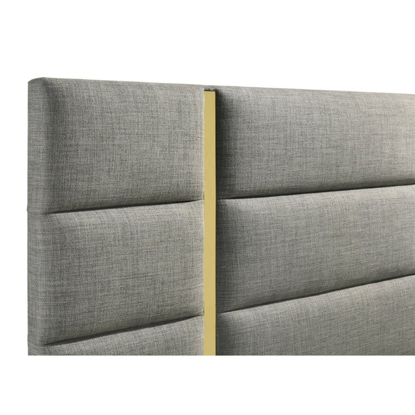 English Elm Lauryn Queen Bedroom Set High Gloss White with Gold Accents Italian Contemporary Style B062S02203