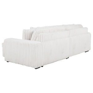 English Elm Clifford Corduroy Channel Tufted Power Reclining Sofa with Dual Usb Charging Ports Ivory B062S02215