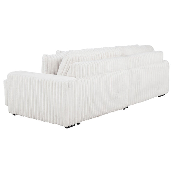 English Elm Clifford Corduroy Channel Tufted Power Reclining Sofa with Dual Usb Charging Ports Ivory B062S02215