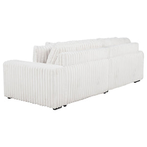 English Elm Clifford Corduroy Channel Tufted Power Reclining Sofa with Dual Usb Charging Ports Ivory B062S02215