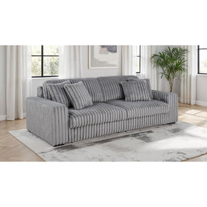 English Elm Clifford Corduroy Channel Tufted Power Reclining Sofa with Dual Usb Charging Ports Grey B062S02216