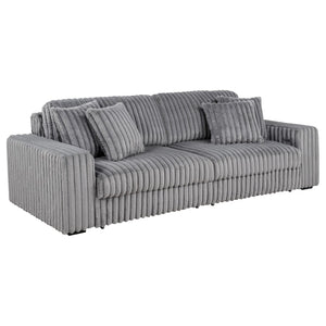 English Elm Clifford Corduroy Channel Tufted Power Reclining Sofa with Dual Usb Charging Ports Grey B062S02216