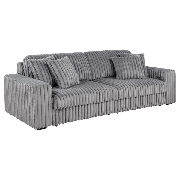 English Elm Clifford Corduroy Channel Tufted Power Reclining Sofa with Dual Usb Charging Ports Grey B062S02216