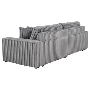 English Elm Clifford Corduroy Channel Tufted Power Reclining Sofa with Dual Usb Charging Ports Grey B062S02216