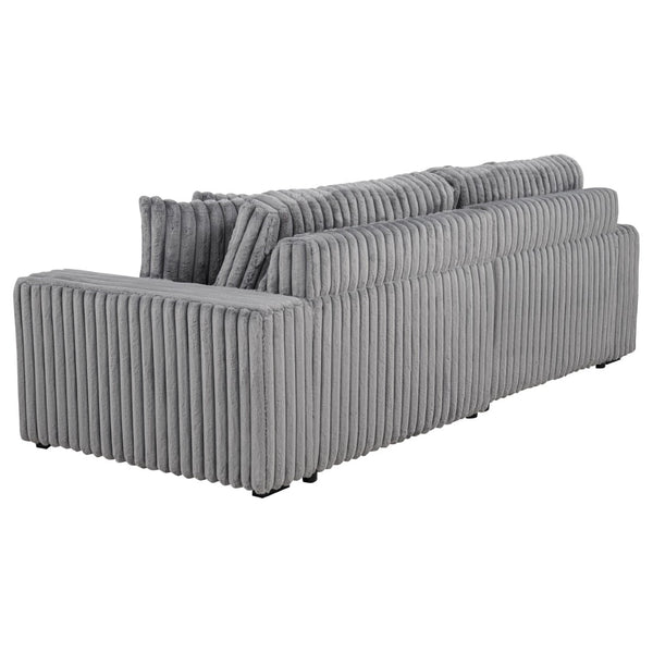English Elm Clifford Corduroy Channel Tufted Power Reclining Sofa with Dual Usb Charging Ports Grey B062S02216