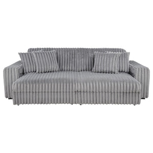 English Elm Clifford Corduroy Channel Tufted Power Reclining Sofa with Dual Usb Charging Ports Grey B062S02216