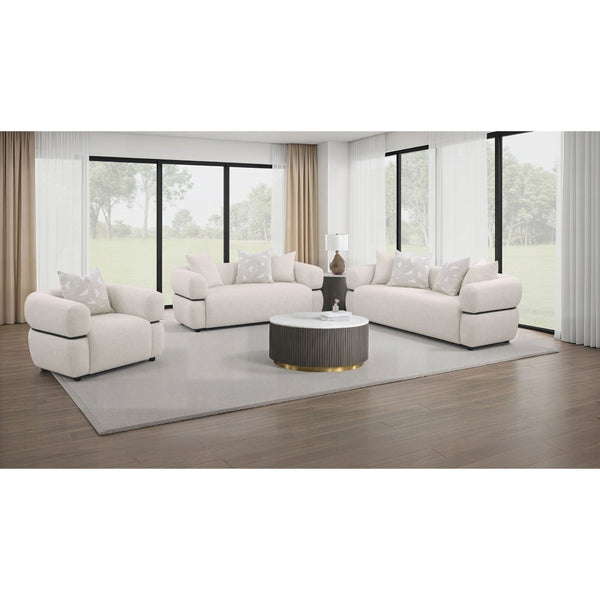 English Elm Ramsay Three Piece Sofa Loveseat and Chair Set Textured Fabric Sculptural Living Room B062S02222
