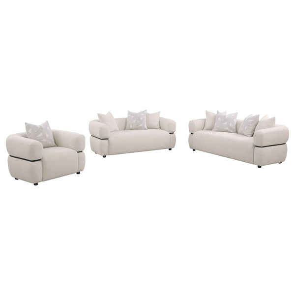 English Elm Ramsay Three Piece Sofa Loveseat and Chair Set Textured Fabric Sculptural Living Room B062S02222