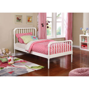 English Elm Grove Spindle Twin Bed Solid Wood Jenny Lind Style White Frame for Kids or Guests B062S02230