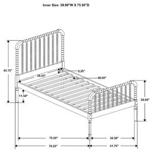 English Elm Grove Spindle Twin Bed Solid Wood Jenny Lind Style White Frame for Kids or Guests B062S02230