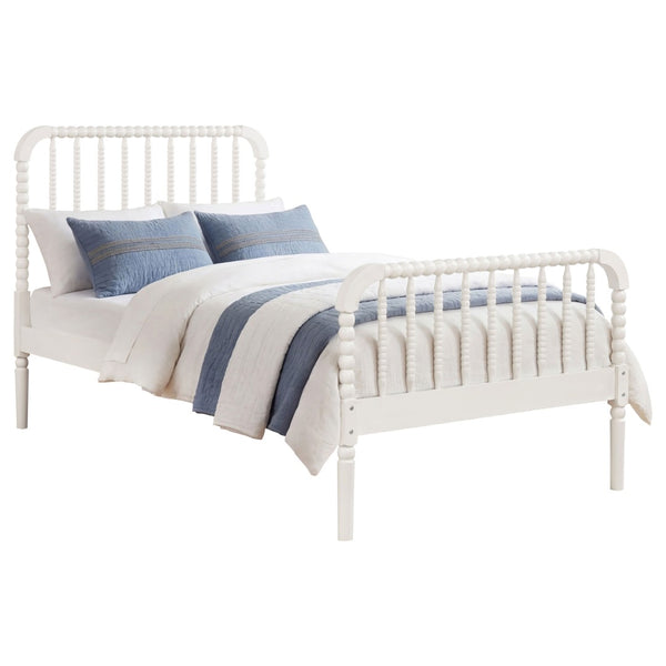 English Elm Grove Spindle Twin Bed Solid Wood Jenny Lind Style White Frame for Kids or Guests B062S02230