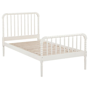 English Elm Grove Spindle Twin Bed Solid Wood Jenny Lind Style White Frame for Kids or Guests B062S02230