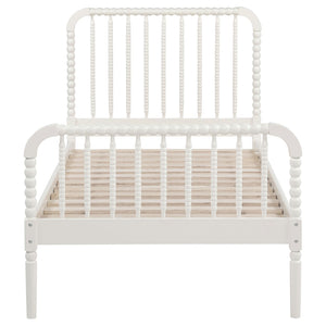 English Elm Grove Spindle Twin Bed Solid Wood Jenny Lind Style White Frame for Kids or Guests B062S02230