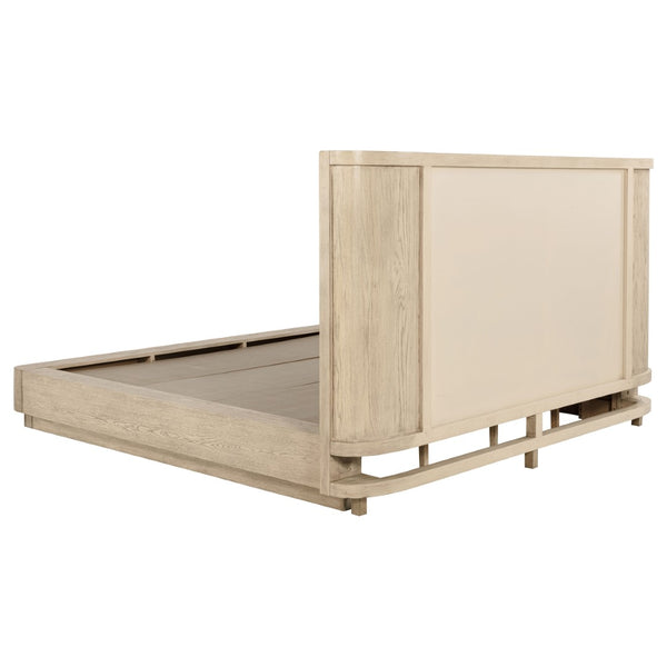 English Elm Kimpton Coastal Wingback Platform Bedroom Set with Cane Accents and Brass Hardware B062S02236