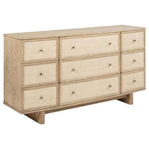 English Elm Kimpton Coastal Wingback Platform Bedroom Set with Cane Accents and Brass Hardware B062S02236