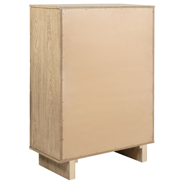 English Elm Kimpton Coastal Wingback Platform Bedroom Suite with Cane Accents and Brass Hardware B062S02237