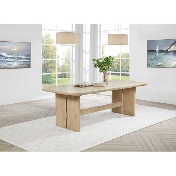 English Elm Kimpton Extendable Trestle Dining Table with Oak Veneer for Coastal Modern Spaces B062S02238