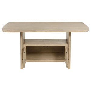 English Elm Kimpton Oak Veneer Counter Dining Set Seats Six with Hidden Storage Cane Chairs B062S02239