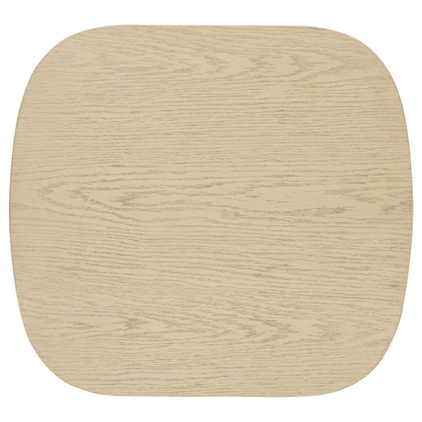 English Elm Kimpton Beige Oak Trestle Base Coffee and End Table Set for Coastal Living Rooms B062S02240