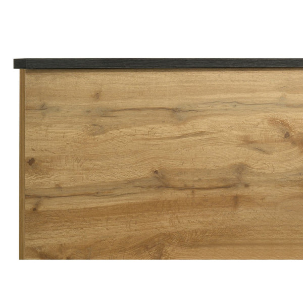 English Elm Georgina Rustic Pine Eastern King Bedroom Set with Tall Headboard and Black Pulls B062S02244