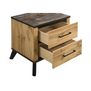 English Elm Georgina Full Bedroom Set Natural Pine Finish with Tall Headboard and Modern Hardware B062S02245