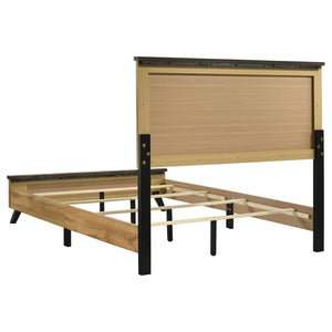 English Elm Georgina Full Bedroom Set Natural Pine Finish with Tall Headboard and Modern Hardware B062S02245