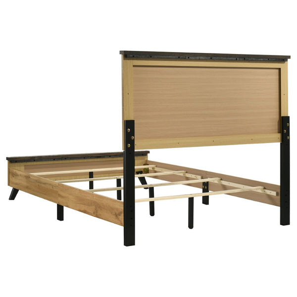English Elm Georgina Full Bedroom Set Natural Pine Finish with Tall Headboard and Modern Hardware B062S02245