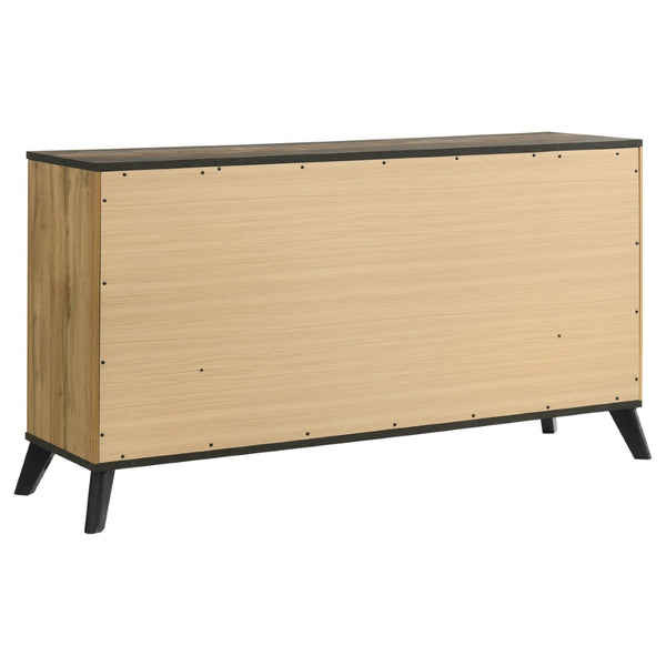 English Elm Georgina Five Piece Full Bedroom Set in Natural Pine with Weathered Brown Rustic Finish B062S02246