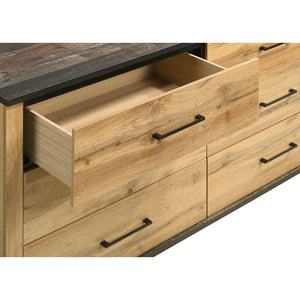 English Elm Georgina Six Drawer Dresser with Mirror Pine Laminate Rustic Farmhouse Bedroom Set B062S02249
