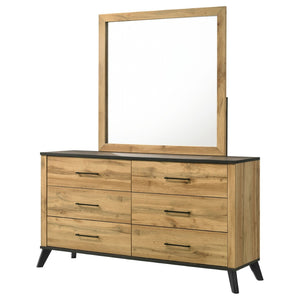 English Elm Georgina Six Drawer Dresser with Mirror Pine Laminate Rustic Farmhouse Bedroom Set B062S02249