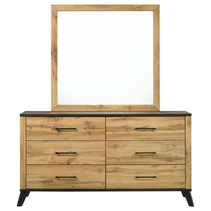 English Elm Georgina Six Drawer Dresser with Mirror Pine Laminate Rustic Farmhouse Bedroom Set B062S02249