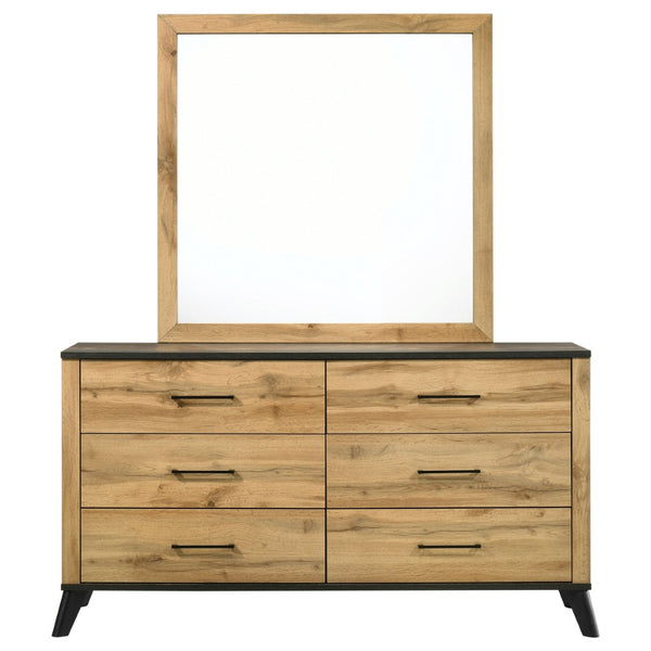 English Elm Georgina Six Drawer Dresser with Mirror Pine Laminate Rustic Farmhouse Bedroom Set B062S02249
