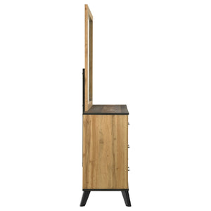 English Elm Georgina Six Drawer Dresser with Mirror Pine Laminate Rustic Farmhouse Bedroom Set B062S02249