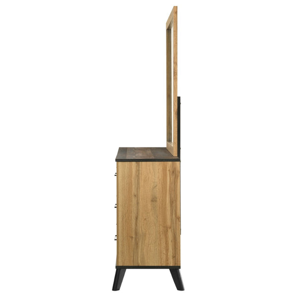 English Elm Georgina Six Drawer Dresser with Mirror Pine Laminate Rustic Farmhouse Bedroom Set B062S02249