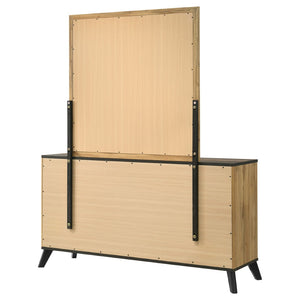 English Elm Georgina Six Drawer Dresser with Mirror Pine Laminate Rustic Farmhouse Bedroom Set B062S02249