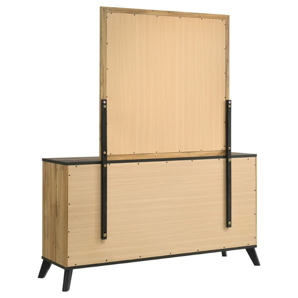 English Elm Georgina Six Drawer Dresser with Mirror Pine Laminate Rustic Farmhouse Bedroom Set B062S02249