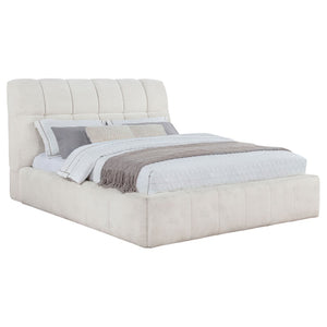 English Elm Branson Upholstered Queen Platform Bed Tufted Wedge Headboard Modern Bedroom Cream B062S02255