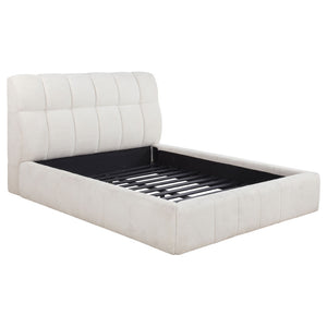 English Elm Branson Upholstered Queen Platform Bed Tufted Wedge Headboard Modern Bedroom Cream B062S02255